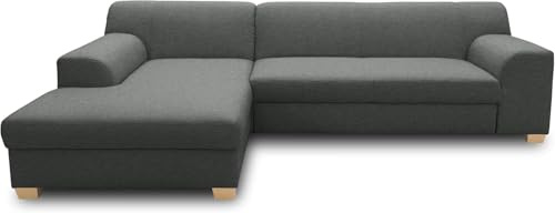 DOMO. collection Divano angolare Tinos L divano letto ad angolo con funzione sleep, 273 x 157 cm, grigio scuro