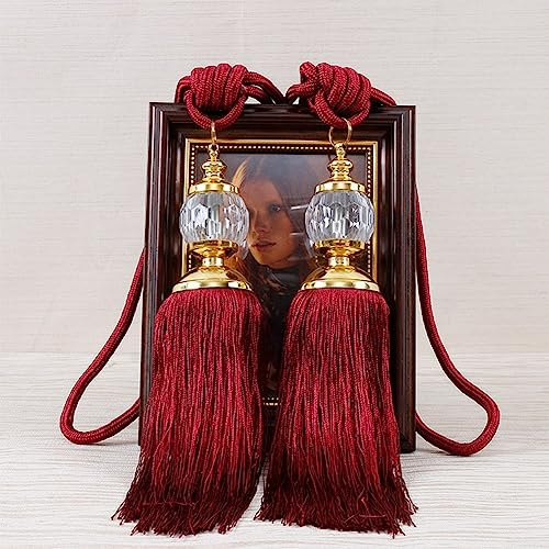 PETSTIBLE Quasten-Vorhang-Raffhalter, handgefertigt, Raffhalter, Seil für Heimdekoration, 1 Paar europäischer Stil