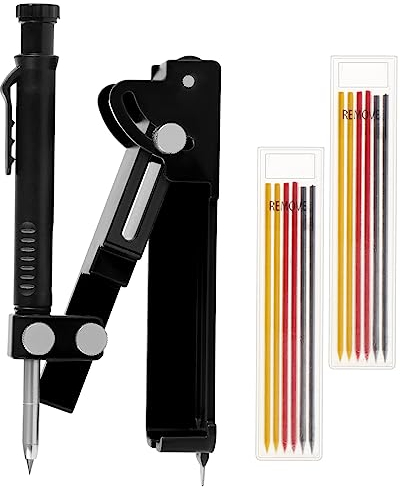 WiMas Black Construction Scriber Marking Tool Multi-function Scribing Tool Construction Pencil, Scribe Gauge with Deep Hole Pencil Scriber Line Maker Measuring Tool