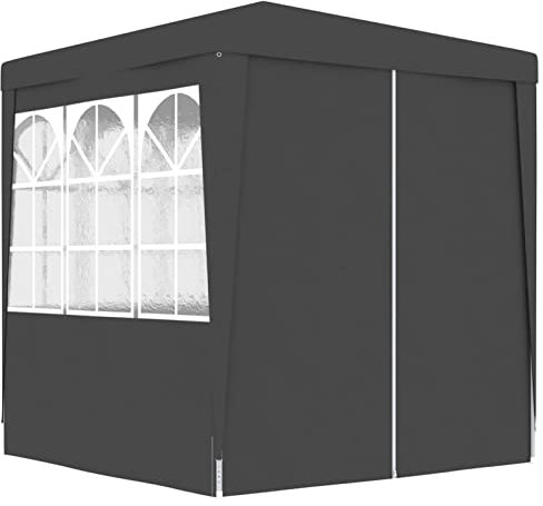 Homgoday Gazebo Professionale con Pareti 2x2 m Antracite 90 g/m², Gazebo da Giardino, Gazebo Ombrellone da Giardino Spiaggia Pesca Esterno Antivento per Arredo Giardino Terrazzo Ambienti