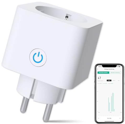 Presa smart Wifi ANTELA Misurazione consumo energetico 16A compatibile con Alexa/Assistente Google, controllo vocale, protezione bambini, telecomando APP, 2,4 GHz, 3680 W, 1PCS