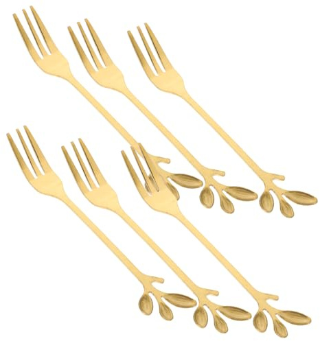 LIFKOME 18pièces Fourchettes Acier Inoxydable Au Design Créatif Forme De Ustensiles De Dessert Élégants Pour Maison Restaurant Et Hôtel Doré