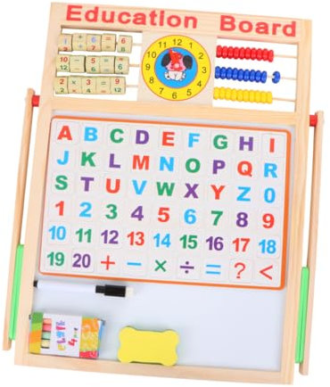 Operitacx Kunststaffelei aus Holz für Kinder pizarrones para niños magnetische Staffelei Tafel Kindertafel Whiteboard tragbare Tafel Messageboard hölzern Zeichenbrett Alphabet Lerntafel
