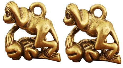 DIYEAH 6stücke Vintage Dekorativer Affen Schlüsselanhänger Aus Messing Antikes Design Für Schreibtisch Und Schlüsselbund-dekoration Langlebige Handwerkskunst Für Sammler Und Freunde