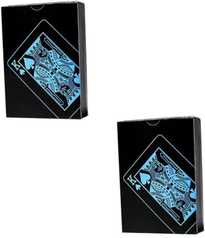 ibasenice 2sätze wasserdichte PVC Spielkarten Set Kreative Wiederverwendbare Pokerkarten Mit Aufbewahrungsbox Blau Für Familien Und Freundesabende