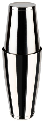 Boston Tin in Shaker/Boston Shaker, tazza da 700 ml + tazza da 400 ml, per alimenti, lavabile in lavastoviglie, elegante confezione regalo, bicchiere in acciaio