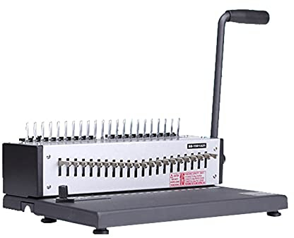 Bürozubehör, Bindemaschine, manueller Kammbinder, 21 Löcher, 200 Blatt Bindekapazität A4, Kammbindemaschine, perfekt für tägliche Bürodokumente, Silber + Schwarz