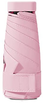 ombrello, ombrello da spiaggia, Mini ombrellone da viaggio for borsa con custodia, protezione UV al 99%, ombrelli da sole e pioggia, portatile compatto for donna uomo colori multipli(Color:Pink)