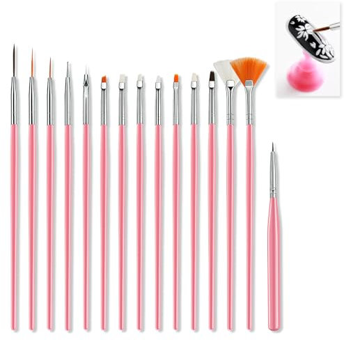15 Pcs Cake Decorating Brushes, Fine Paint Brush Set, Cake Painting Brushes, Fondant Sugar DIY Tools Set, Food Paint Brushes, Watercolor, Face Paint, Suitable for Baking Ceramics Nail Art & Crafts