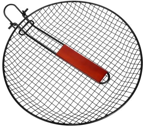 Cabilock Panier à Barbecue Acier avec Poignée Pliable Panier à Friture pour Grillades Extérieures Ustensiles pour Barbecue