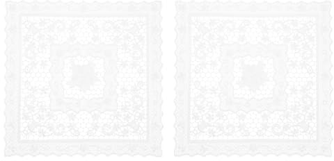 QUARKZMAN 2 Stück Retro Spitzen Tischset Spitzendeckchen 30x30 cm Ovale Bestickte Tischsets Französische Häkeldeckchen Untersetzer für Zuhause Hochzeit, Weiß