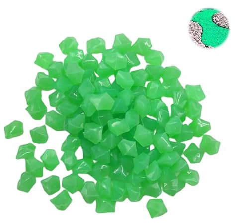 AzureRay Guijarro, 200 Piezas Piedras Luminosas, Verde Irregular Piedras Luminosas Jardin, Piedras Luminosas Decorativas Fluorescentes Decorativas para Aire Libre Parques Peceras Acuario