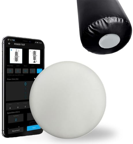 Aredwhiterui Capteur de Force de Sac de Frappe Intelligent - Moniteur en Temps Réel de Puissance & Vitesse, 3 Modes, Batterie 200H, Retour Vocal, Sync APP - pour Boxe, MMA, Maison, Gym,White