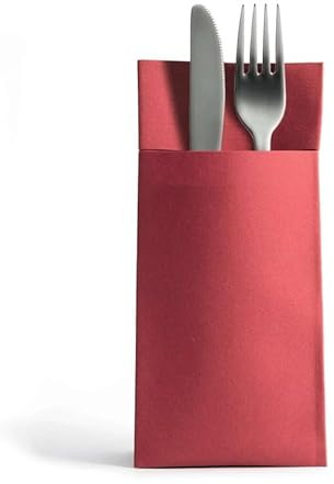 Bestecktaschen Airlaid Servietten (39 x 40 cm) 1000 Stück, farbig, stoffähnlich, hochwertige Tischdekoration Für Hochzeiten, Gastronomie Hotellerie Weihnachten (Bordeaux)