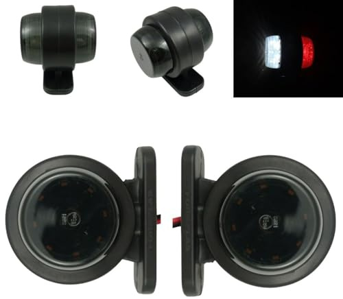 Formplas 2 x LED Weiß Rot Begrenzungsleuchten Lampe Positionsleuchten LKW PKW Anhänger 12V 24V Geräuchertes Schwarzes Glas
