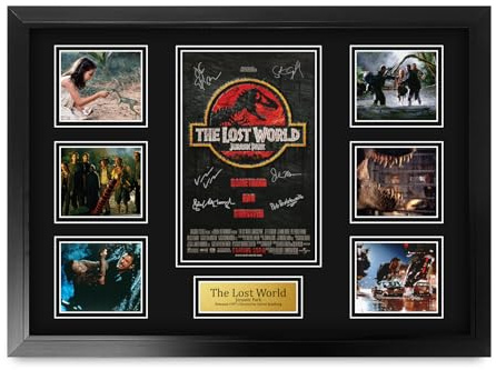 HWC Trading Jurassic Park 2 The Lost World Geschenke Geduckter Poster Signiertes Autogramm Foto für Fans von Film Memorabilien - A2 Gerahmt