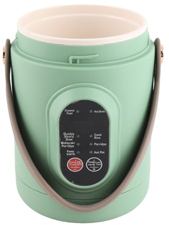 Luqeeg Cuiseur électrique, 500 W Voyage Cuisine Cuisine en Acier Inoxydable Pot électrique Portable, Fonction de Réservation, Mini-cuisinière Multifonction Silencieuse pour la Bouillie, le Riz, la