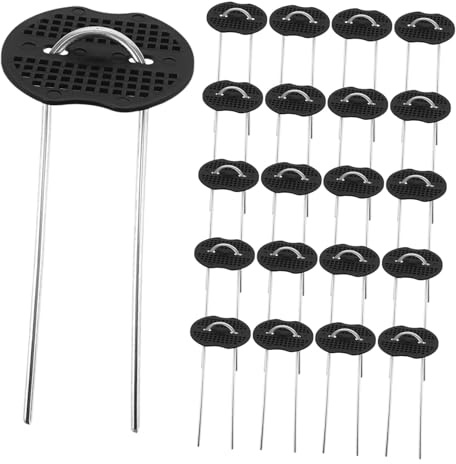 GARIOUANS 50 Ensembles Piquets Métalliques Galvanisés U pour Fixation de Bâche et Paillage Agrafes Paysagères Résistantes pour Jardin et Pelouse Piquets de Fixation Réutilisables et