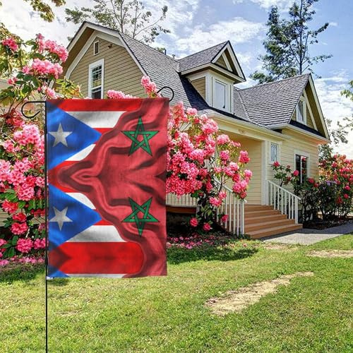 Drapeau de Porto Rico, Maroc, drapeau marocain double face, 28 x 40 pouces, décoration extérieure de jardin