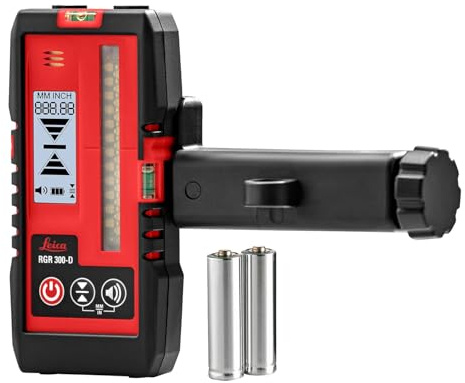 Leica RGR 300-D - Digitaler Linien Laser Empfänger mit digitaler Anzeige | Digitale Anzeige in mm und Zoll, beleuchtetes LCD-Display zur Erkennung von Lasern bis zu einer Entfernung von 80m (IP65)