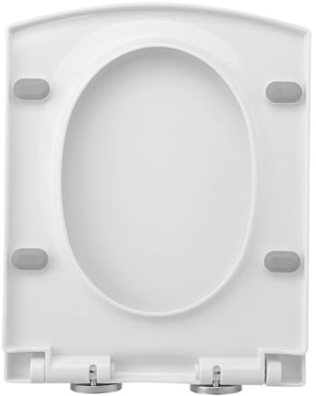 Flipped Warmth Quadrato Sedile WC A Sgancio Rapido con Chiusura Ammortizzata, Copriwater Universale ASSE WC Quadrato in Materiale PP Facili da Pulire, Tavoletta WC Fissaggio Superiore,34.5 * 43cm