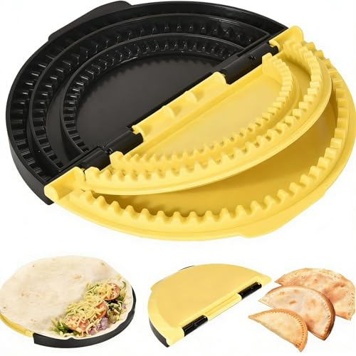 3-in-1 Corn Tortilla Press Sealer, Adjustable Totilla Wraps Maker Adjustable 6in-8in-10in Plastic Wrapper for Making Burritos Tortilla Dumplings Calzones Enchiladas Kebabs Sandwiches & Pastries