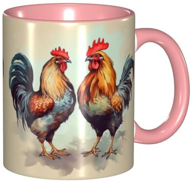 Tasse Hahn Und Henne Tasse Aus Keramik Custom Text Tassen Special Edition Für Büro Breakfast Milk Freund Freundin 330Ml