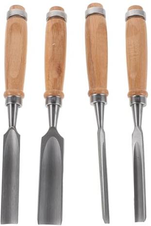Healeved Set di 4 Scalpelli per Intaglio Legno, Utensili per Lavorazione Legno in Acciaio, Taglio Preciso ed Efficiente, Kit Semicircolare per Principianti in Fai-da-te, per Progetti