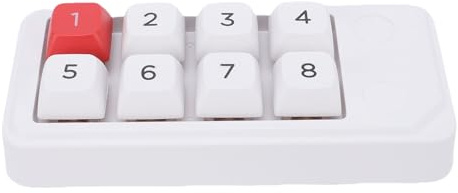 XUMIUZIY Kabelansluten USB C Numerisk Tangentbord, 8 Tangenter Numerisk Tangentbord Helt Programmerbar Hot Swappable, Makromekaniskt Numeriska för Bärbar Dator (Vit)