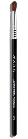 Sigma Beauty E42 Precision Firm Blender Brush - Dense Blending Brush for Cream or Powder Products - Firm Precision Eyeshadow Blending Brush