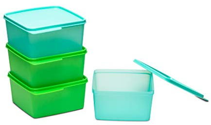 Tupperware Square Refrigerator Container Keep Tab 1.2L (4pc)