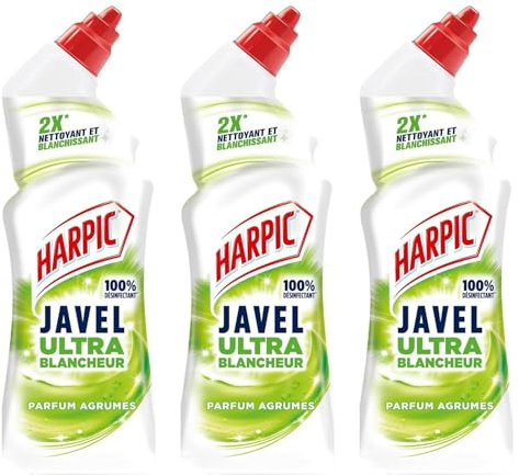 Harpic Gel WC Javel Ultra Blancheur Agrumes - Lot de 3 x 750 ml