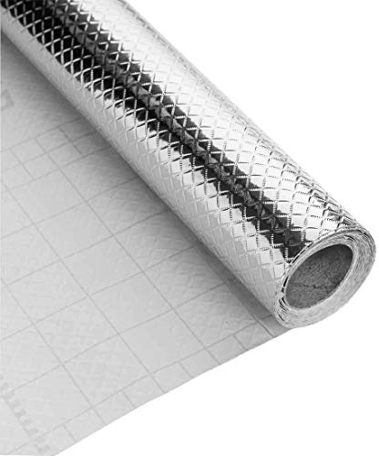 Niviy Aufkleber Küchen Aluminium Folie Selbstklebende Klebefolie Hitzebeständig Tapete Öl-Resistent Wasserdicht Anti-Schimmel DIY Möbel Folie für Küchen, Schrank, Möbel40X200cm