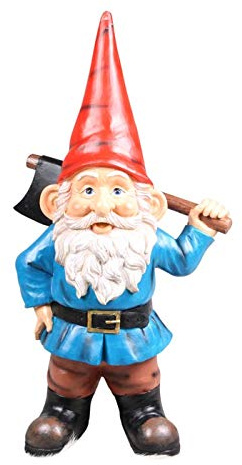 Gartenzwerge, dekorative Figur, Gartenzwerg mit Holzhacken, Figur für jedes Saison, Rasen, Terrasse, Hof, Baumschmuck, Innen- und Außenbereich, Höhe 60cm