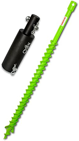 WERHE tarière de terre pour foreuse avec adaptateur de 25 mm à 20 mm ⌀40 mm, longueur 80 cm - tarière pour puits, tarière pour plantation d'arbres, tarière de terre, tarière pour pieux