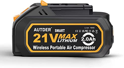 AUTDER 21V Battery and Cordless Battery Base for AD380 Tire Inflator - Compatible with 21V Tire Inflator and Air Compressor