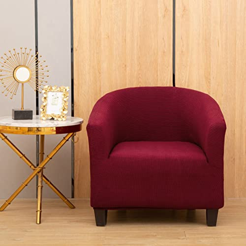 GUYIRT Dauerhaft Club Chair Schonbezug Jacquard-Spandex Sesselbezug Waschbar Stuhlbezüge Für Wohnzimmer-Sesselbezug Stretch Husse Für Das Bar-Café-Hotel -rot
