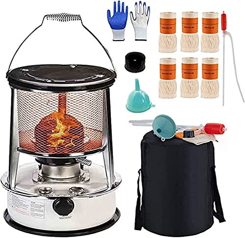 Sohodoo Tragbarer Petroleum Heizung, Petroleumofen Für Innenräume, Mobile Petroliumheizer Ohne Strom Innen, Petroleumheizung Heizer, Camping Heizung Und Kochen, Mit 6 Docht (Color : B-6l White)