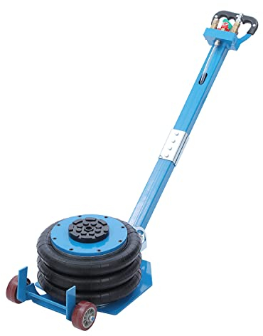 KATSU Pneumatischer Wagenheber 3 Tonnen Dreifachbeutel Luftheber, Wagenheberheber Air Jack Luftheber Aufblasbarer mit Klappgriff und Zwei Rädern, für Auto Reparatur Reifenwechsel