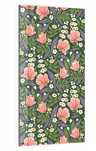 DEQORI Glas-Magnettafel | 50x100 cm groß | Motiv Jugendstil-Tapete | Memo-Board aus Glas | Magnetboard inkl. Magnete, Stift & Tuch für Küche & Büro | Tafel magnetisch & beschreibbar