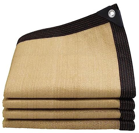 Outdoor Shade Cloth Sun Mesh Shade Net Garden Beige Shade Netting GreenhouseYard Pergola Sunshade Sails Balcony Safety Privacy Screen Enclosure Net UV Resistant Shade Fabric 2x4m 3x3m 4x5m 5x5m(Size:3