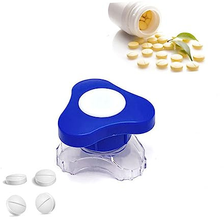 Macinapillole per Compresse in Plastica, Cutter Portatile | Frantuma e Divide le Compresse, Design per Viaggio e Ufficio, Facile da Pulire