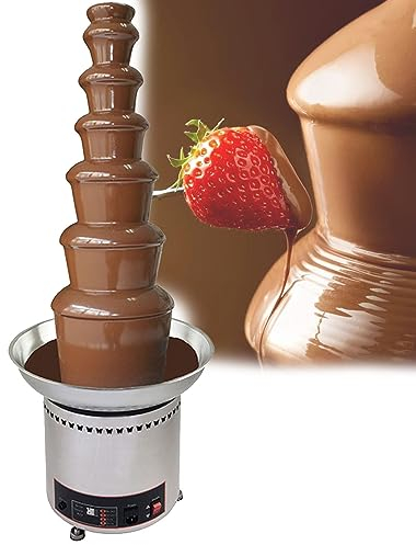 GIZMIT 4/5/6/7 Niveles Fuente de Chocolate Grandes Juegos de Fondue para golosinas, Frutas, nueces o Fiestas, Boda, máquina de Chocolate eléctrico Comercial Fondue de Chocolate para cumpleaños,7Tier