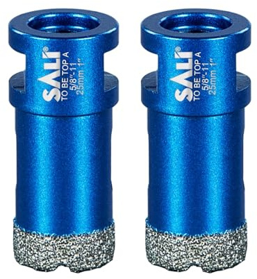 Diamant Fliesenbohrer 25mm 2 Stücke M14 Gewinde Trockenbohrer Diamantbohrer Glasbohrer Set Lochsäge für Keramik, Granit, Porzellan, Fliesen, Feinsteinzeug, Mauerwerk, Marmor, für Winkelschleifer