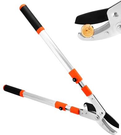 QWORK® tagliarami telescopico 66-103CM, acciaio legato SK5, apertura massima 10 cm