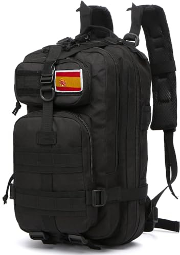 GUJOIN Mochila De Pesca De 20 Litros Impermeable De Nailon Duradera,Mochila Deportiva Táctica Militar Al Aire Libre Mochilas De Senderismo Casual (Negro)