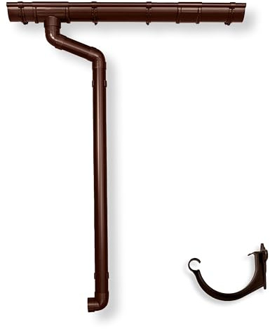 4 Home & Garden Dachrinnen Set RG 100 NW100/125 Braun | Komplettsets mit Fallrohr bis 10m Dachlänge | Typ 300 Fallrohr DN 60 | Kunststoff PVC (Dachlänge: 1-Seite bis 800cm)