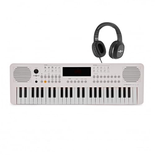 Teclado MIDI portátil de 49 teclas - Mini teclado de piano eléctrico para niños y principiantes, auriculares USB-C