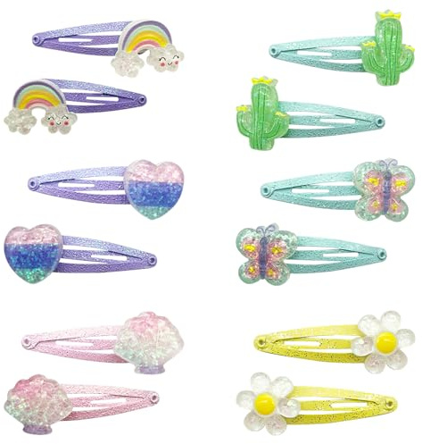 12 Pièces Pinces à Cheveux Filles Pinces à Cheveux Colorées Pinces à Cheveux Bébé Petites Pinces à Cheveux Tout-Petits Barrettes à Cheveux Bébé pour Filles Bébés Tout-Petits (Style 1)