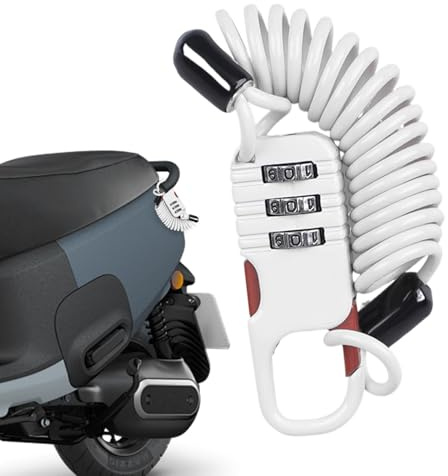 Elektrorollerschloss – 3-stelliges Zahlenkombinationssicherungsschloss | Anti-Diebstahl-Einziehschloss, tragbare Verriegelungskette für Motorrad und Elektroroller